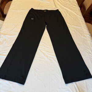 UNDER ARMOUR Womens black wide leg black slip on pants SZ L Y2K Athleisure